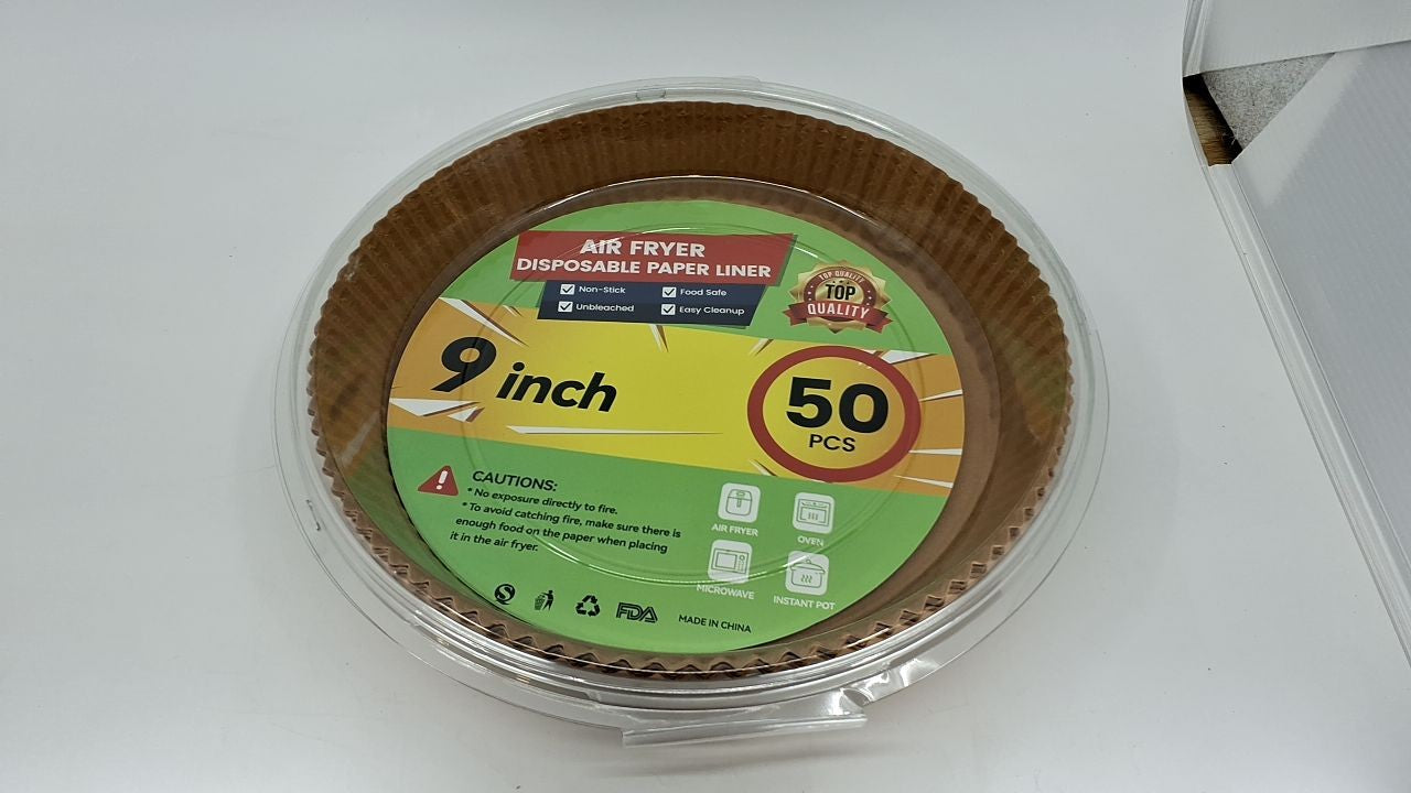 Thick 9 In Disposable Air Fryer Liners - 50 Count for Easy Cleanup
