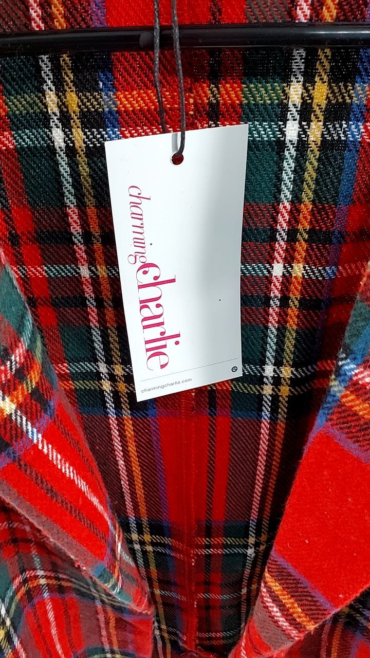 Plaid Single-Button Blazer