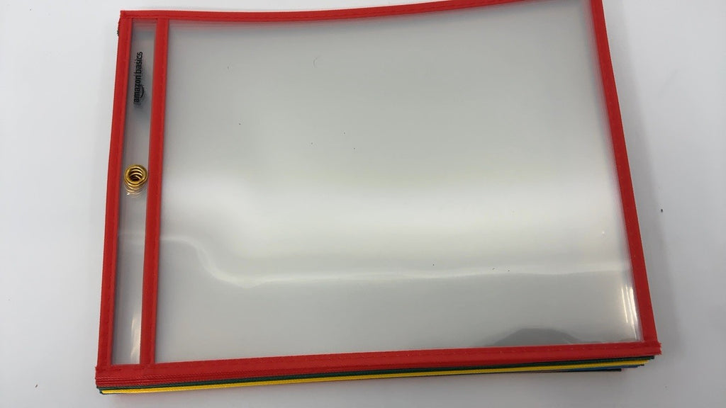 Dry Erase Ticket Holder Pockets 8.5X11, 25-Pack, Multicolored Edges
