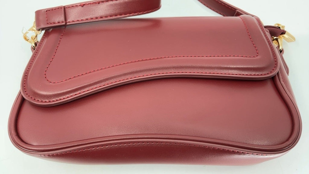 Trendy Burgundy Shoulder Bag for Women Small Hobo Clutch Purse