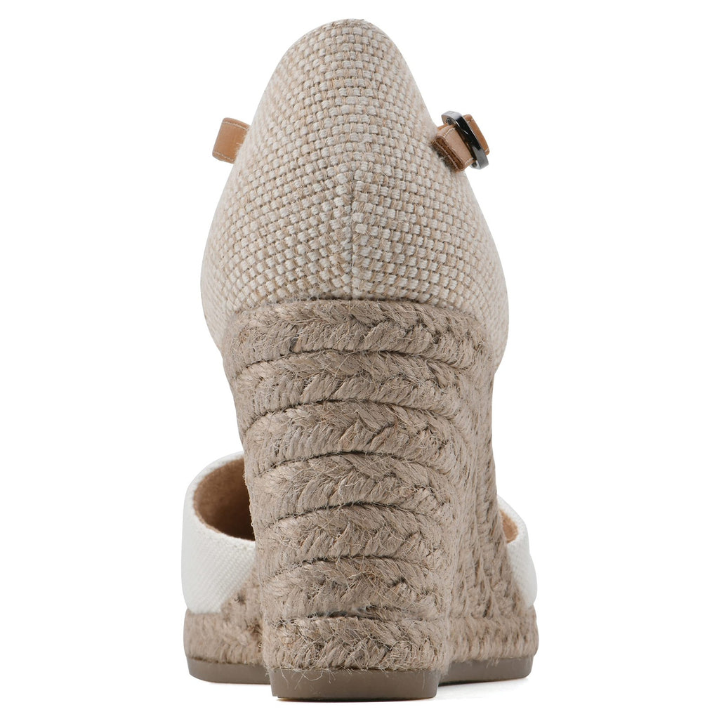 WHITE MOUNTAIN Women's Mamba Espadrille Wedge Sandal, Natural/Fabric, 6.5 W