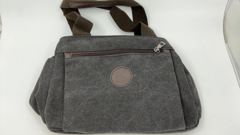 DOURR Canvas Hobo Handbag Medium Black Multi Compartment Crossbody