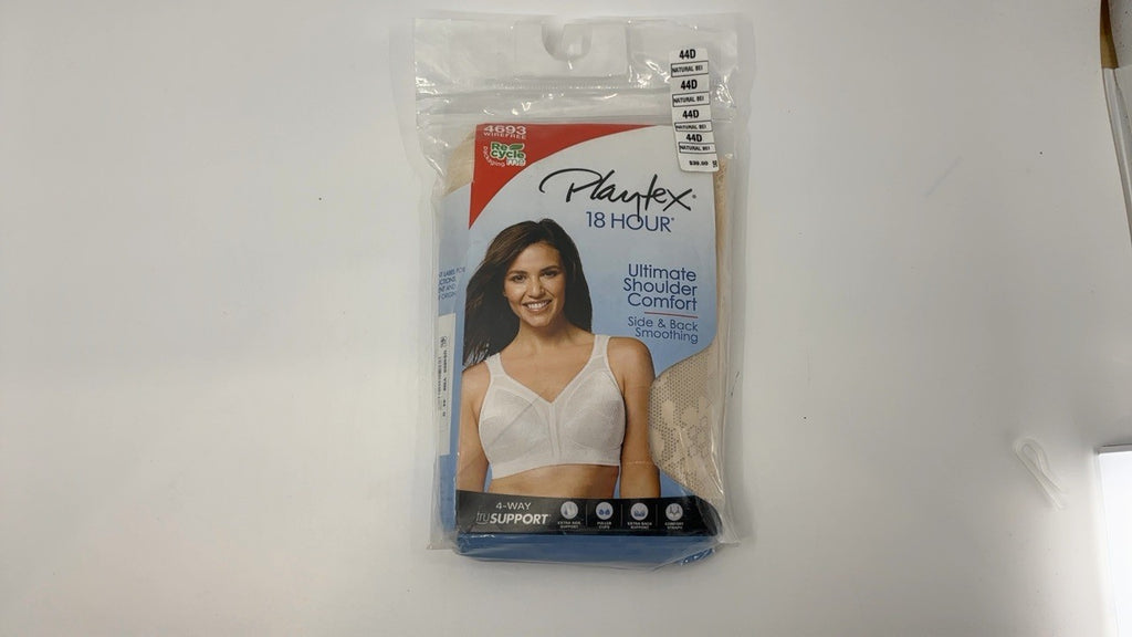 Playtex 18 Hour Wireless Bra 44D, Natural Beige, 4-Way TruSupport