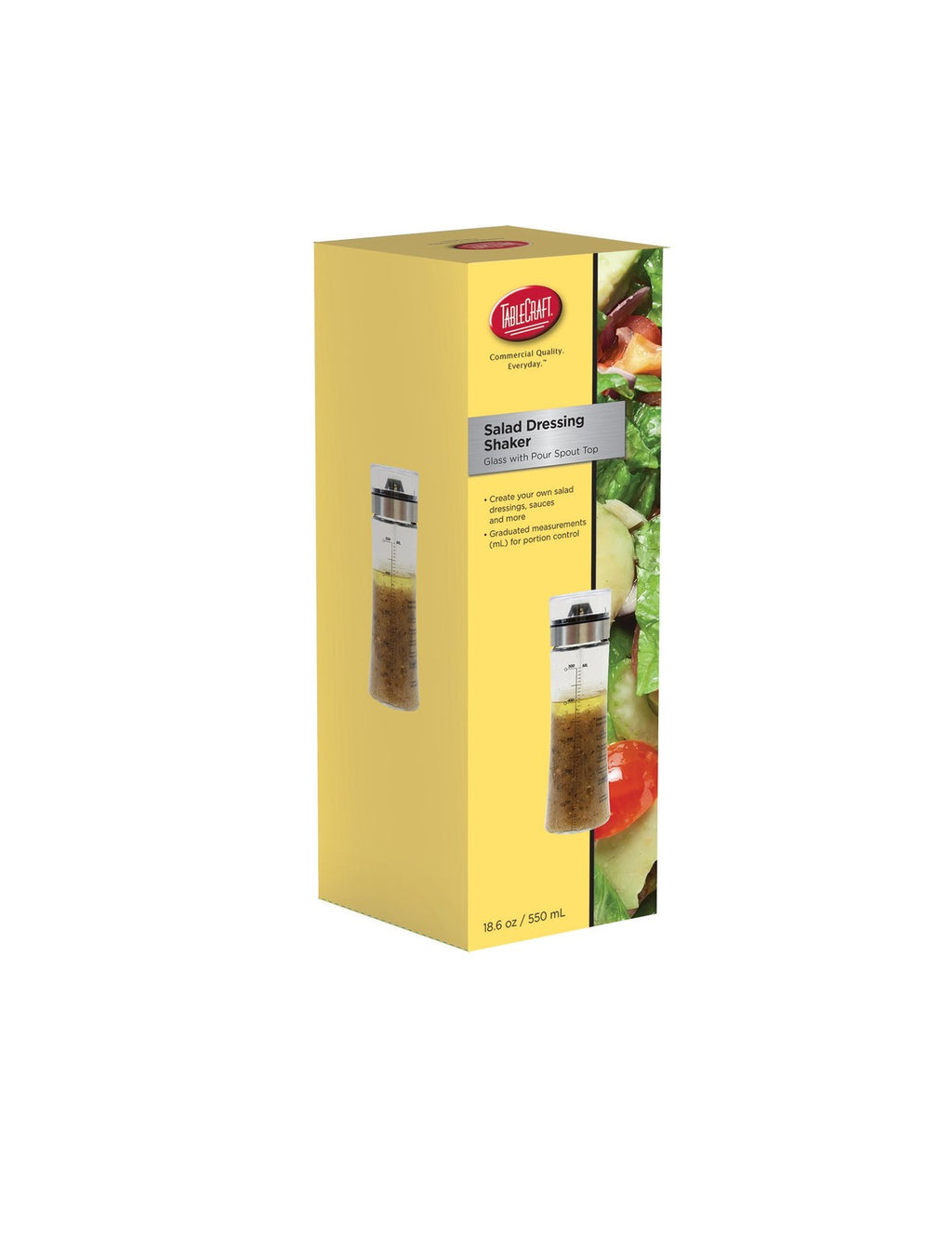 Clear Glass Salad Dressing Shaker w/ Leak-Proof Spout, 10.08in