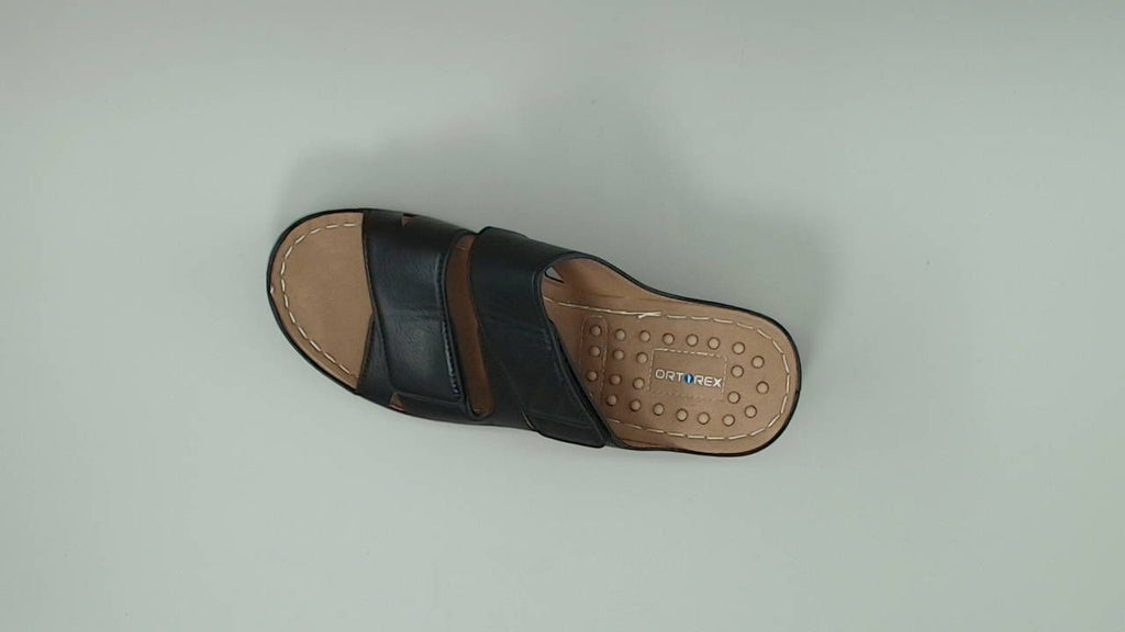 Ortho+rest Women Arch Support Slides Orthotic Walking Sandals (7, Black)
