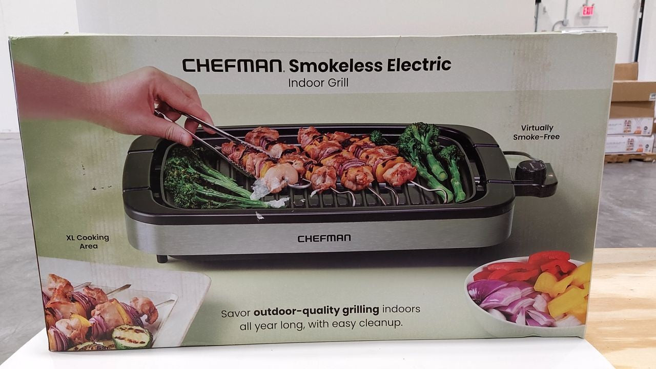 Chefman 6 Serving Electric Indoor Grill, w/ Temperature Control, Smokeless