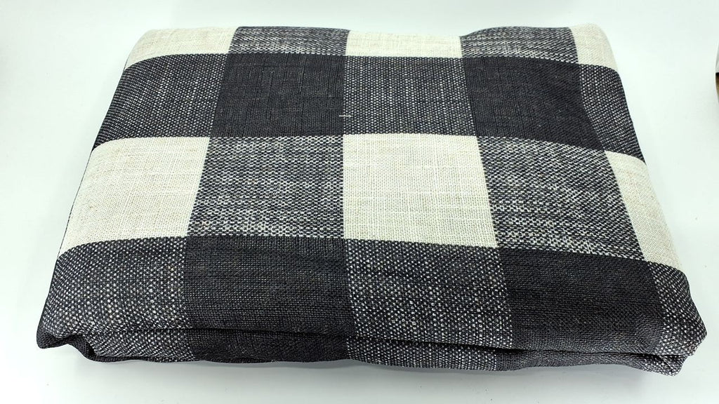 Buffalo-Check Blackout Window Curtain 52x95 Black Farmhouse Style