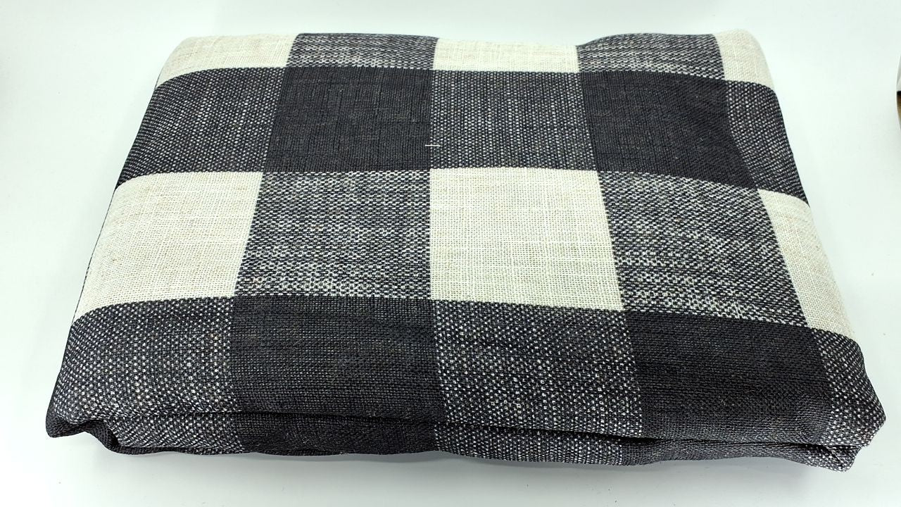 Buffalo-Check Blackout Window Curtain 52x95 Black Farmhouse Style