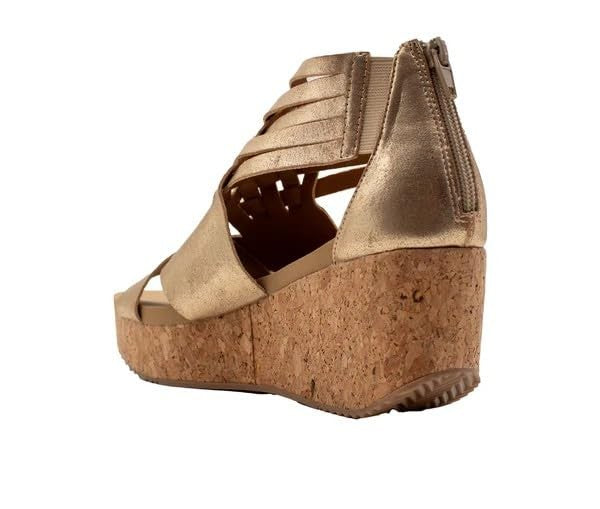 VOLATILE Women's Midsummer Wedge Sandal, Gold, 7
