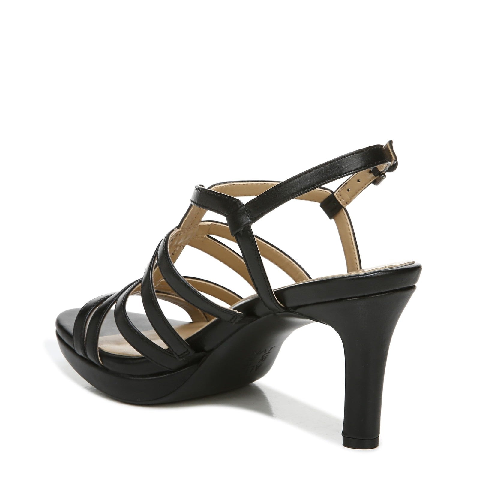 Naturalizer Womens Baylor Strappy High Heel Dress Sandal Black Smooth 8 M