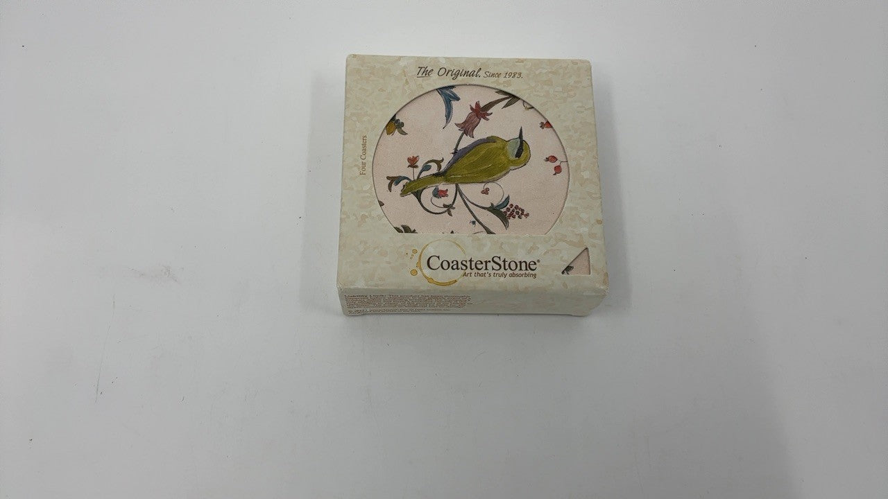 CoasterStone Bird's Gem Absorbent Coasters, 4-1/4-Inch, Set of 4