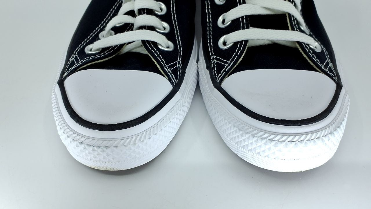 Converse Jack Purcell Unisex Sneakers, White/White/Black, Black, 8.5 US