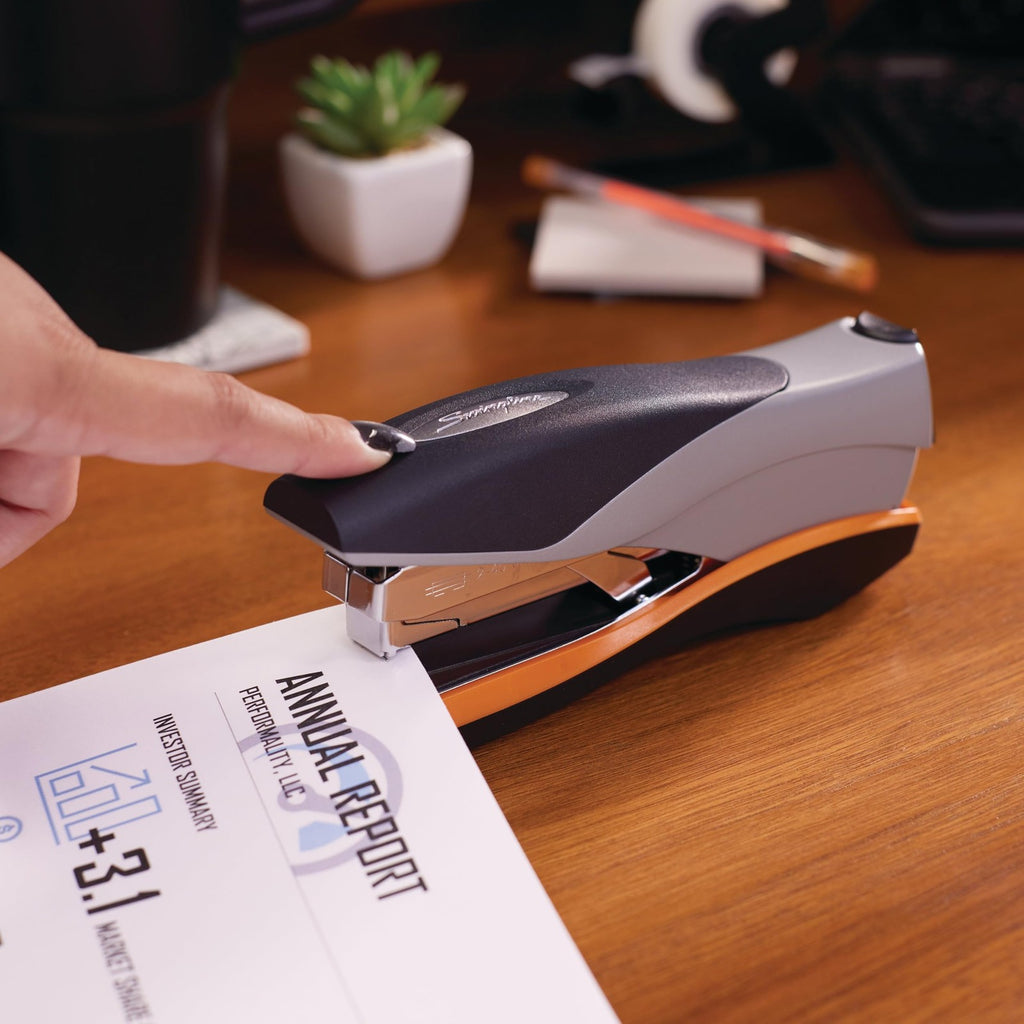 Optima 40 Stapler by Swingline, 40 Sheet Capacity, Ergonomic Grip, Orange