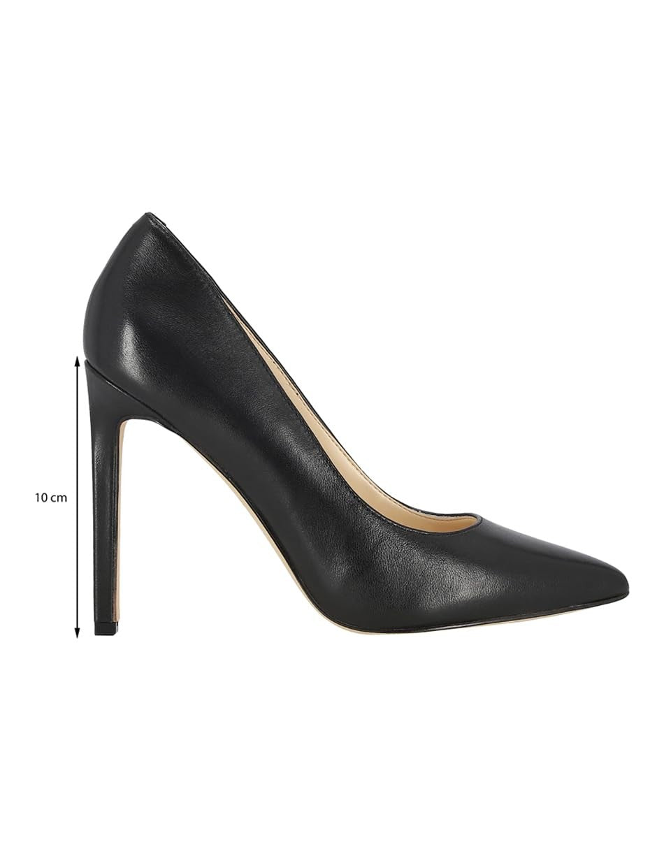 Nine West Women's Tatiana Pump, Black Leather, 6.5