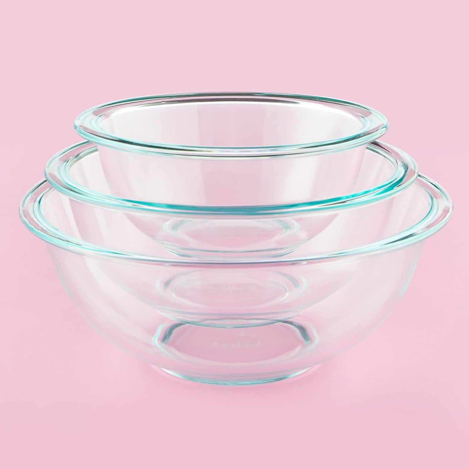Pyrex 3-Piece Glass Mixing Bowls Set, 1-Qt to 2.5-Qt, Dishwasher Safe