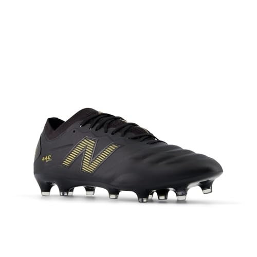 New Balance Men's 442 Elite FG V2 Soccer Shoe, Black/Gold Metallic, 8