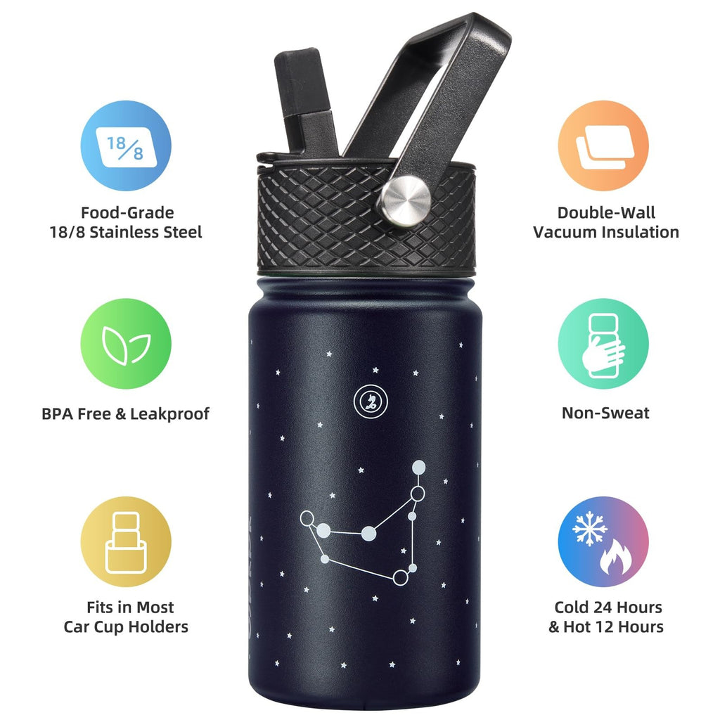 Reusable 15 oz Insulated Water Bottle - Capricornus, BPA Free, Leak Proof
