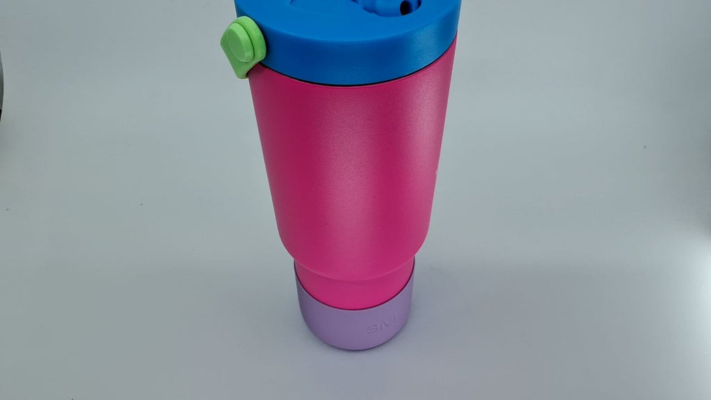 24oz Stainless Steel Kids Flip Straw Tumbler - 80s Mix