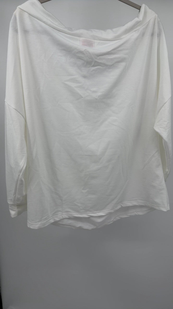 Full Size Off-Shoulder Drawstring Long Sleeve Top Plus Size