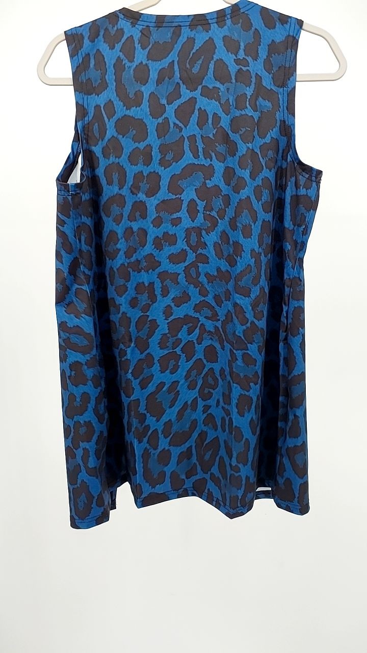 Sleeveless Leopard Print Vest Coat