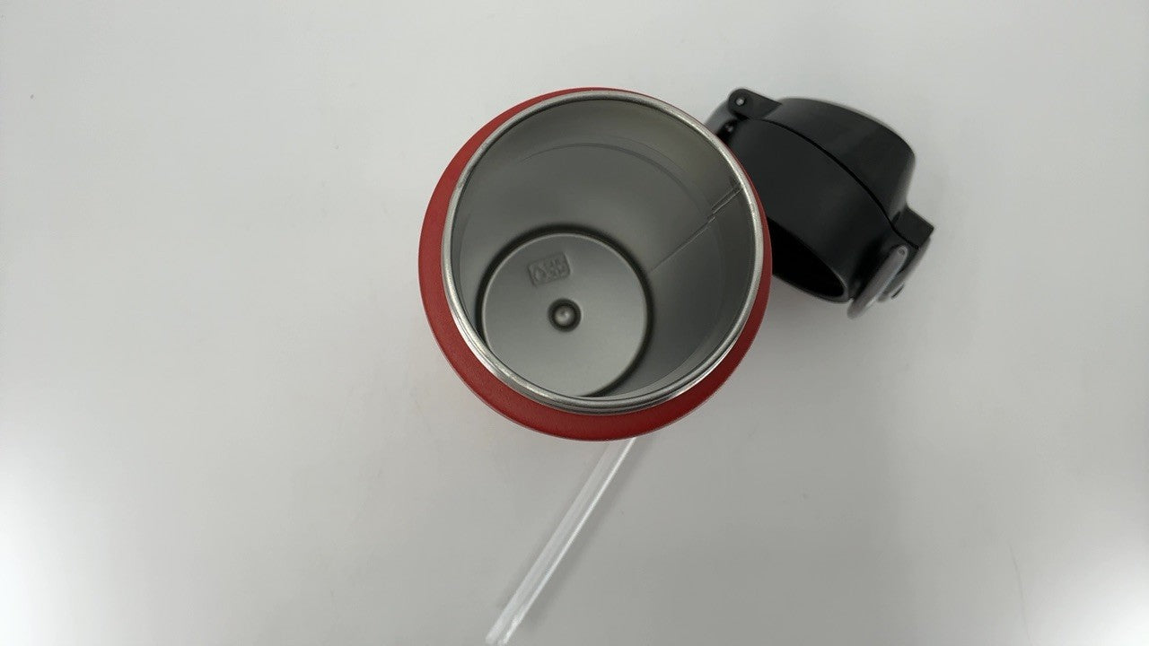 18oz Insulated Stainless Steel Water Bottle w/ Straw, Red