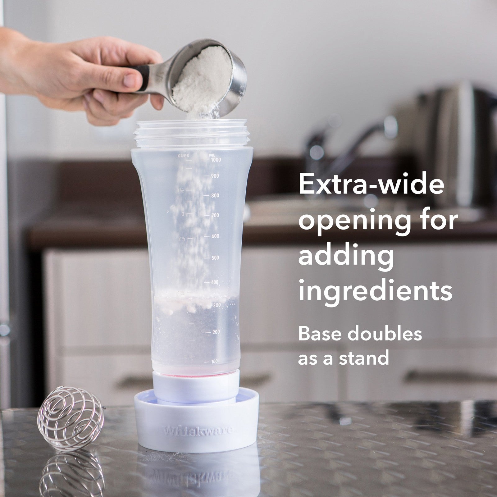 Whiskware Pancake Bottle Mixer 4.5 Cup Mint BPA Free Dishwasher Safe
