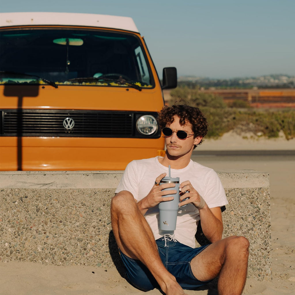 Konokyo 30 Oz Stainless Steel Tumbler w/ Handle, Indigo Black