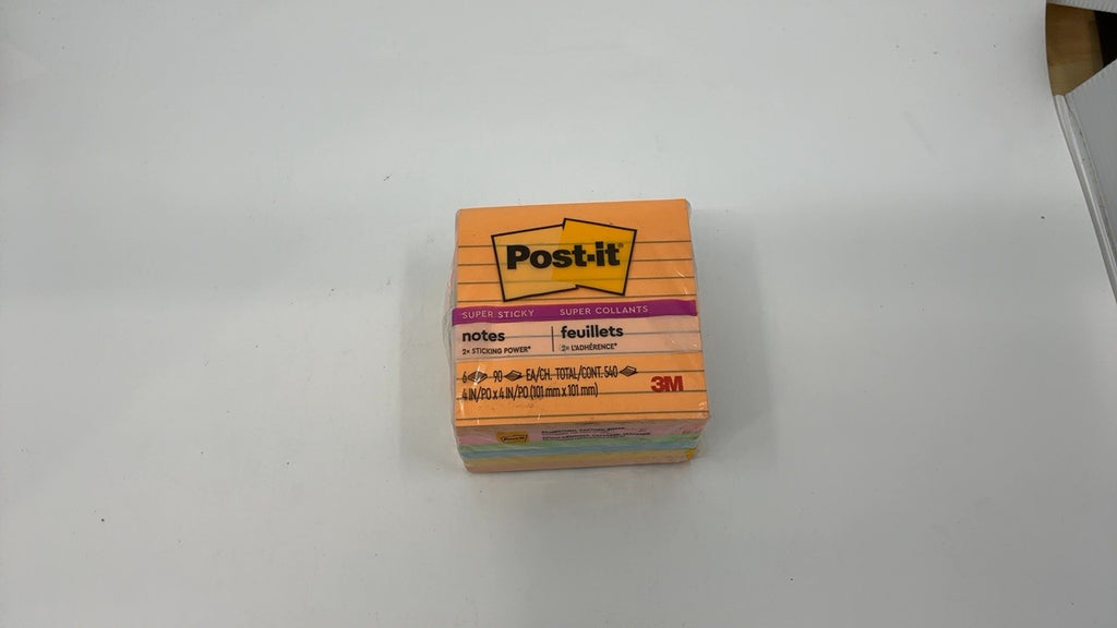 Post-it Super Sticky Notes, 4x4 in, 6 Pads, Ideal for Vertical Surfaces