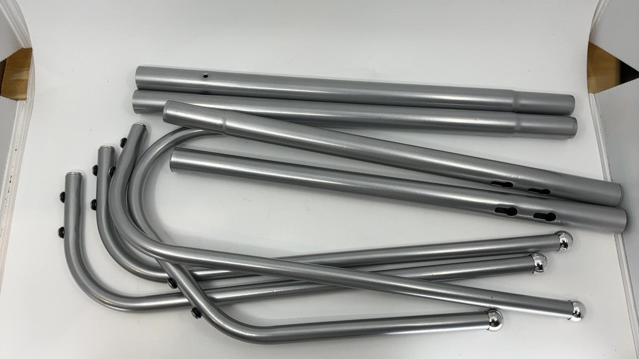 Hinge-It Clutterbuster Family Towel Bar, Silver, 4 Swiveling Bars