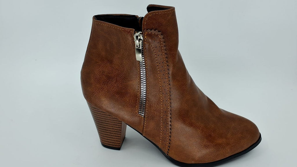 PU Leather Block Heel Boots