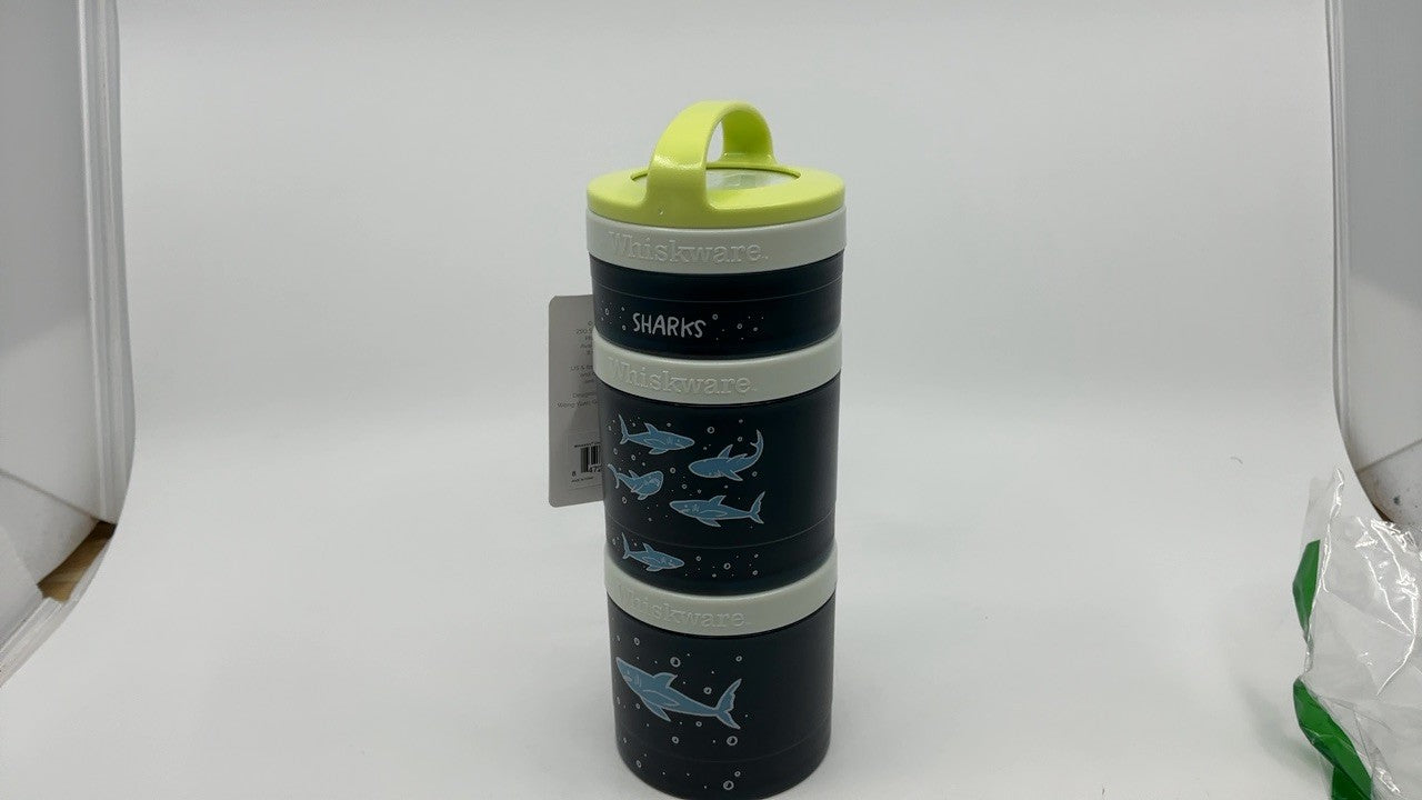 Whiskware Snack Cups Set, 3 Stackable, Travel-Friendly, Sharks