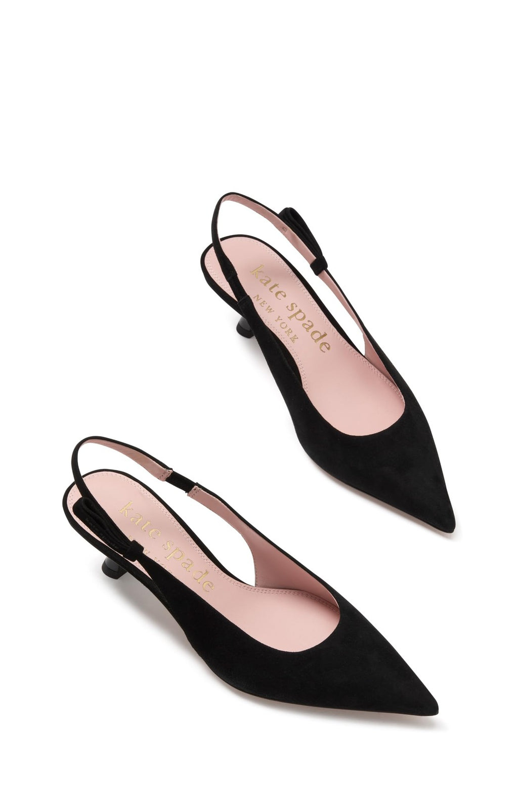 kate spade new york Women's Riley Slingback Kitten Heel, Black Suede, 9.5
