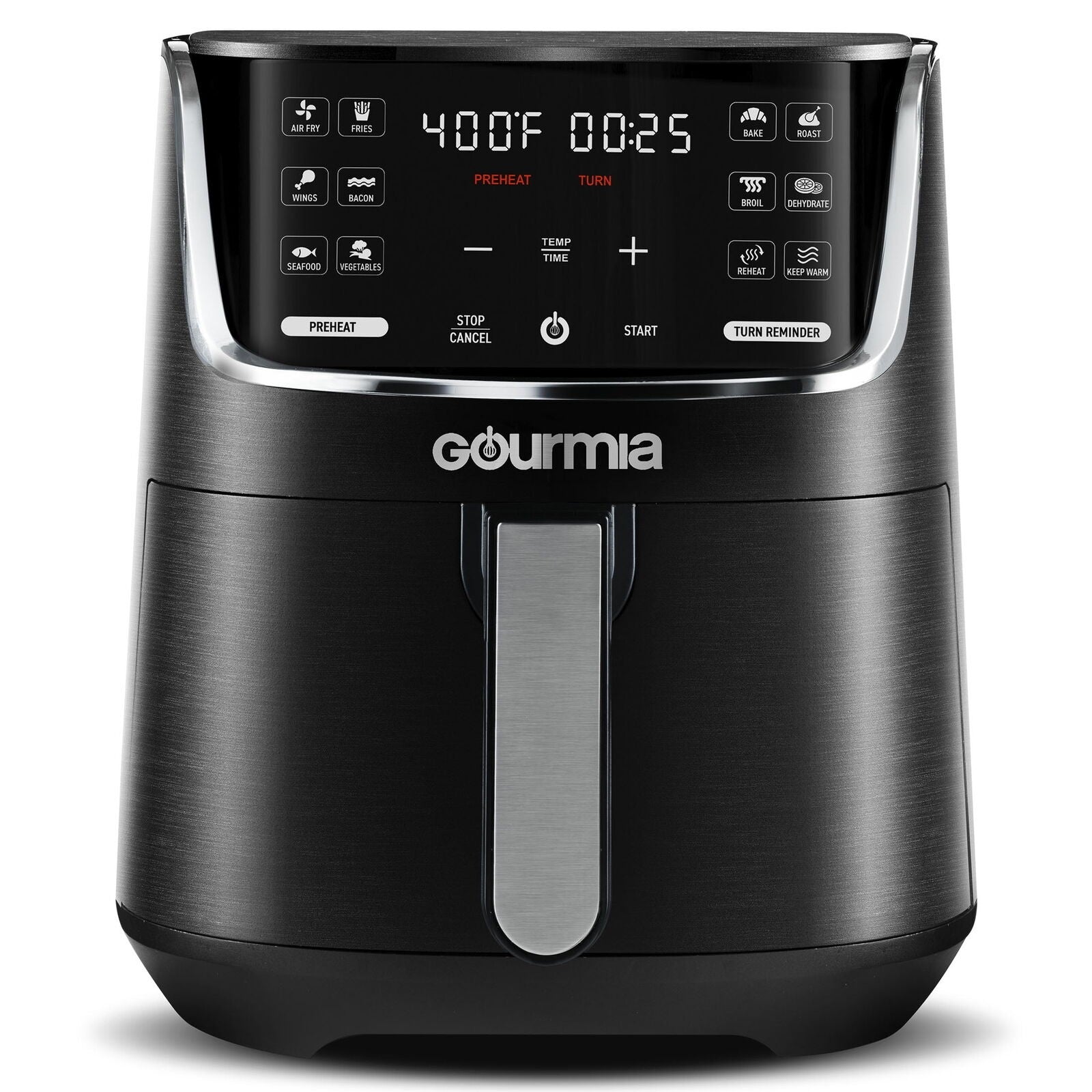 Gourmia 4-Quart Digital Air Fryer with 12 One-Touch Presets, GAF414, Black