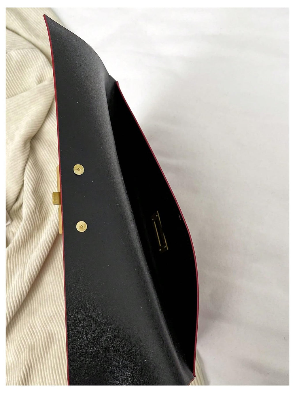 Burgundy Metallic Clutch Evening Bag, One Size, Envelope Design