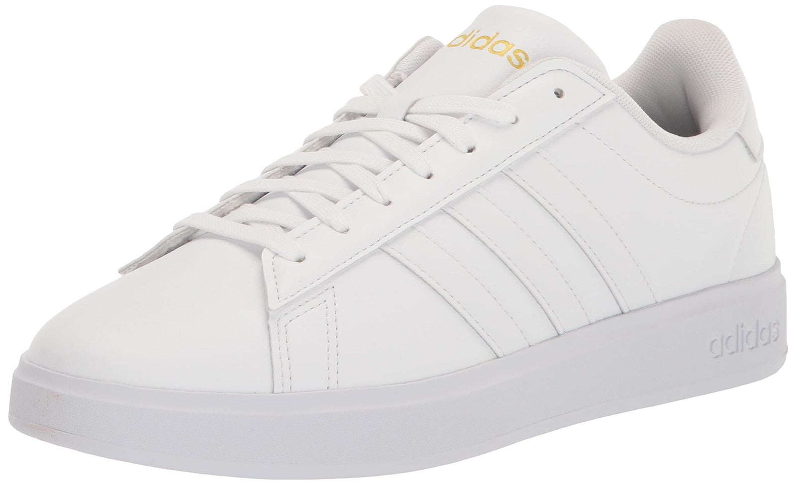 adidas Grand Court 2.0 White/White/Gold Metallic 8 B (M)