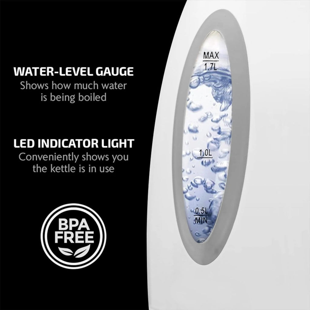 1.7L OVENTE Electric Kettle, Fast Boiling, BPA Free, White KP72W