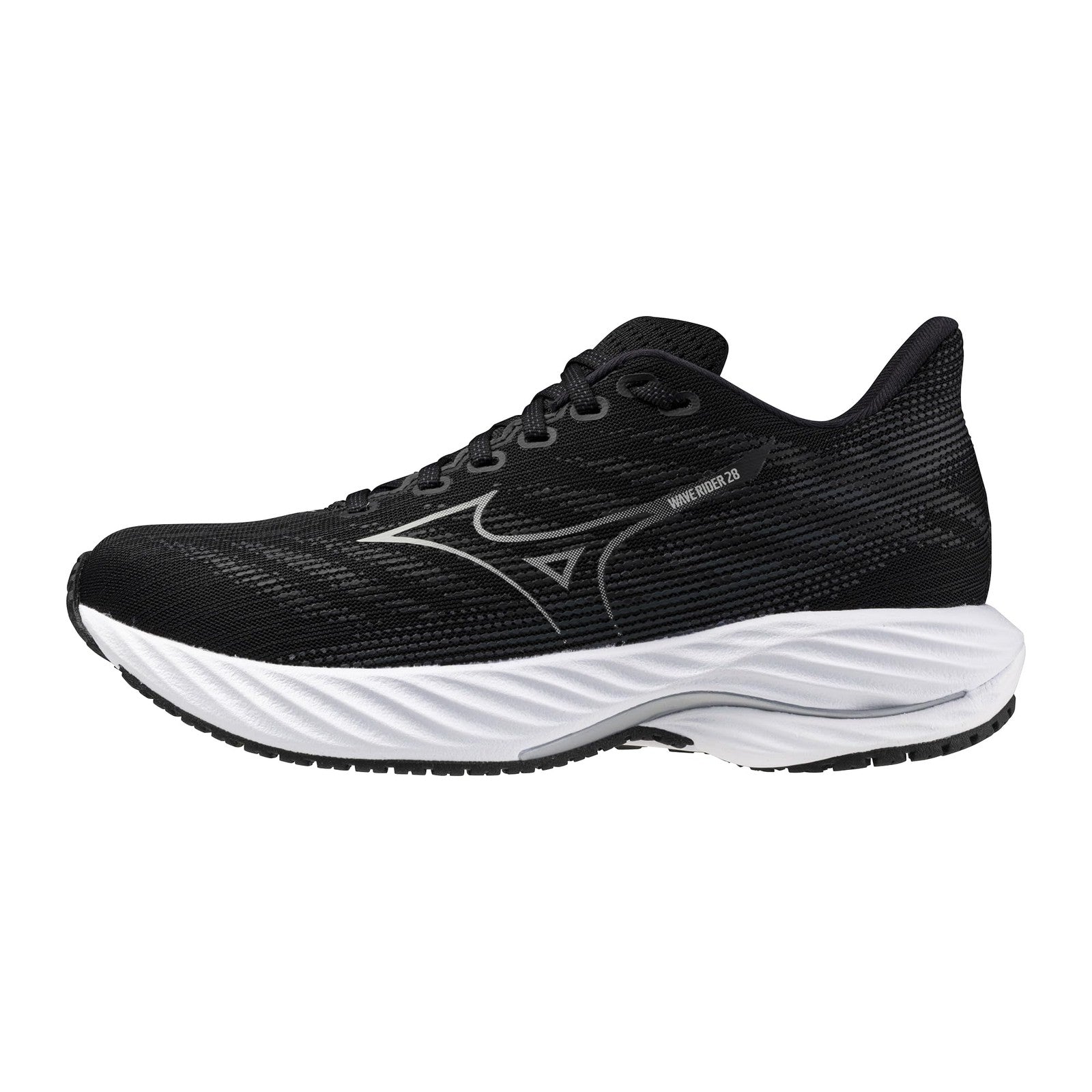 Mizuno Women's Wave Rider 28 D Running Shoe, Black-Harbor Mist, 10 Wide