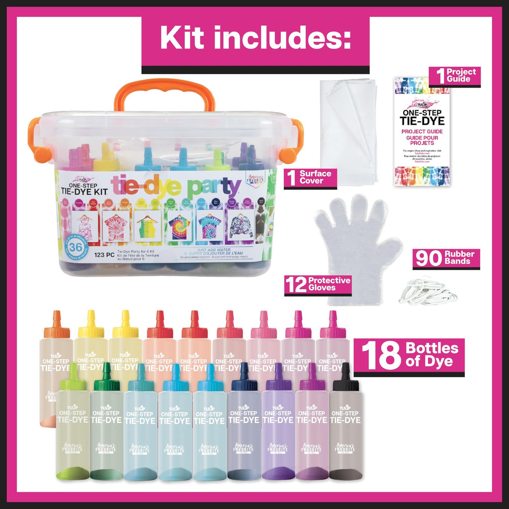 Tulip One-Step Tie-Dye Party Kit, Set of 123