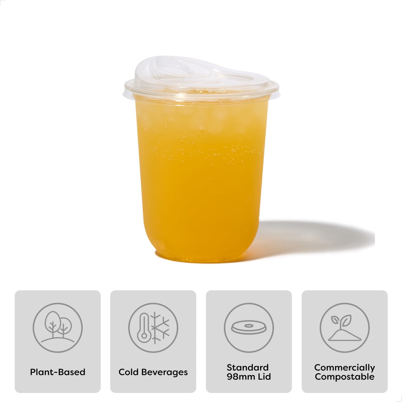 TOSSWARE Natural 50 Flat Sip Lids - Compatible with 10-24oz Cups - Clear
