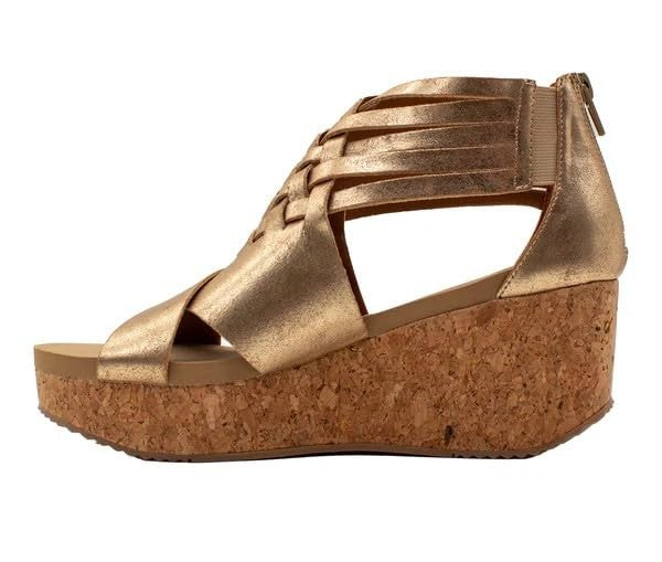 VOLATILE Women's Midsummer Wedge Sandal, Gold, 7