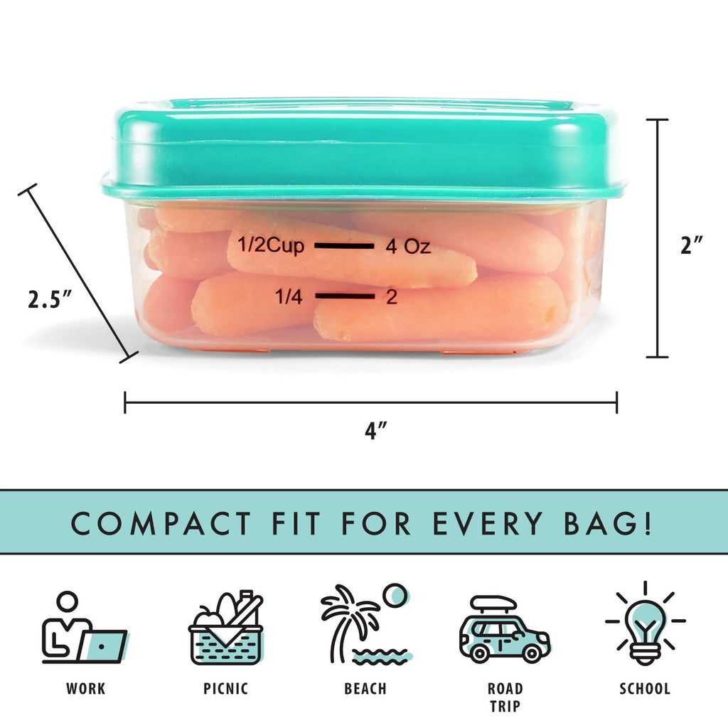 Reusable 1/2-Cup Snack Set, 5PK Containers for Lunch, Leakproof & BPA-Free