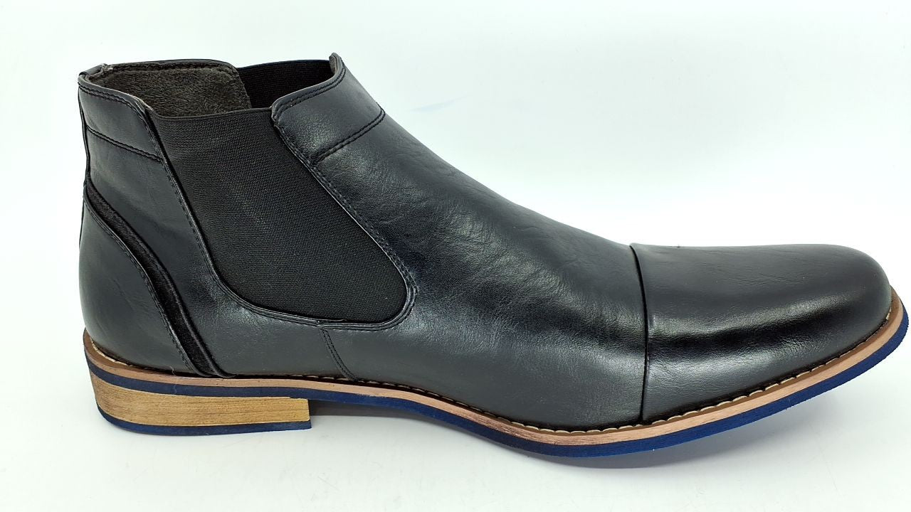 Deer Stags Men's Argos Dress Comfort Chelsea Boot, Black/Blue, 15 M US