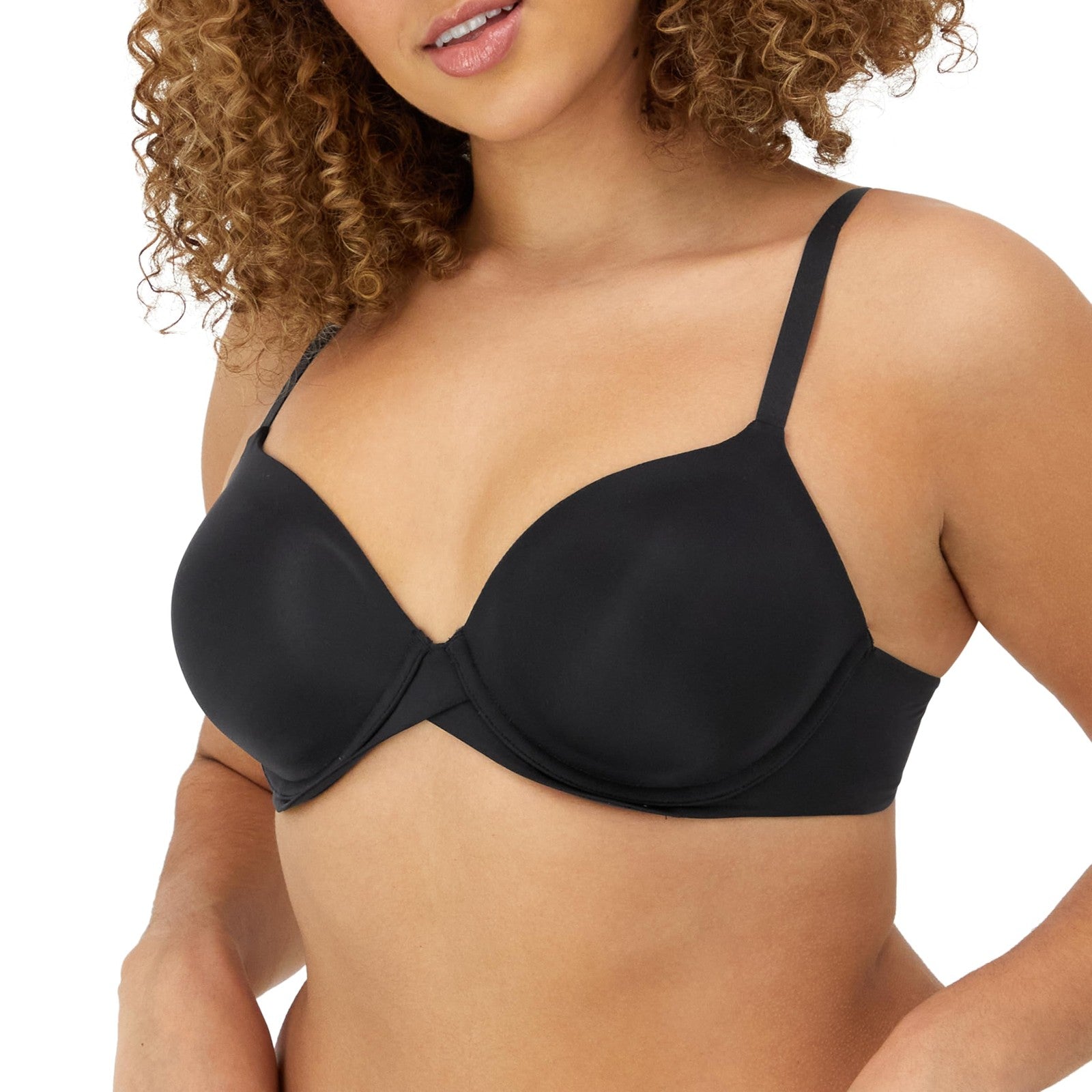 Maidenform 38C Black Underwire Demi Bra, Convertible T-Shirt Style