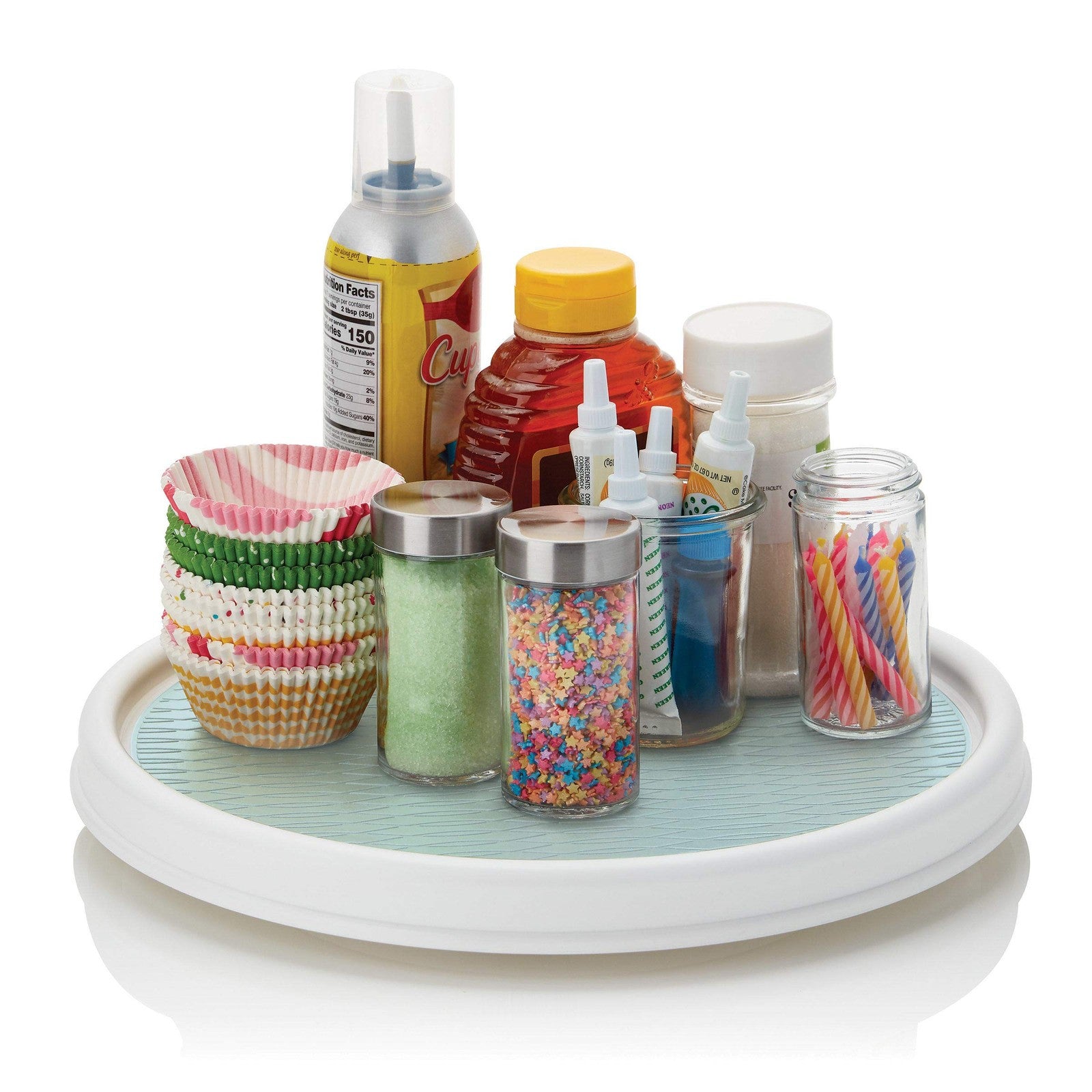 Copco Basics Non-Skid Pantry Cabinet Lazy Susan Turntable, 12-Inch, Blue