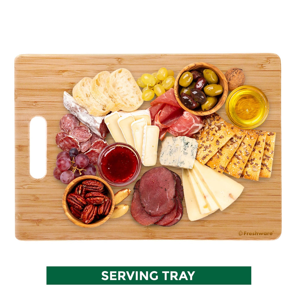 3-Piece Bamboo Cutting Board Set for Kitchen - Eco-Friendly