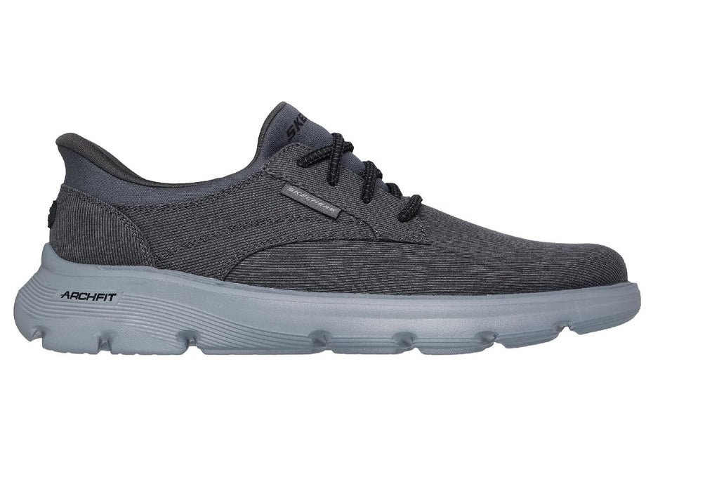 Skechers USA Men's Men's Arch Fit Garza-Thaddeus Bungee, Char (Charcoal), 10