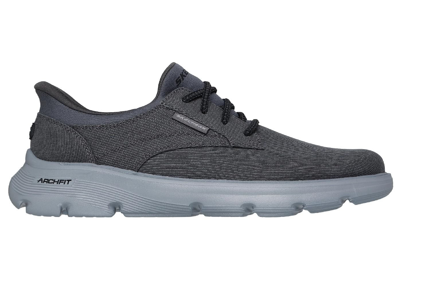 Skechers USA Men's Men's Arch Fit Garza-Thaddeus Bungee, Char (Charcoal), 10