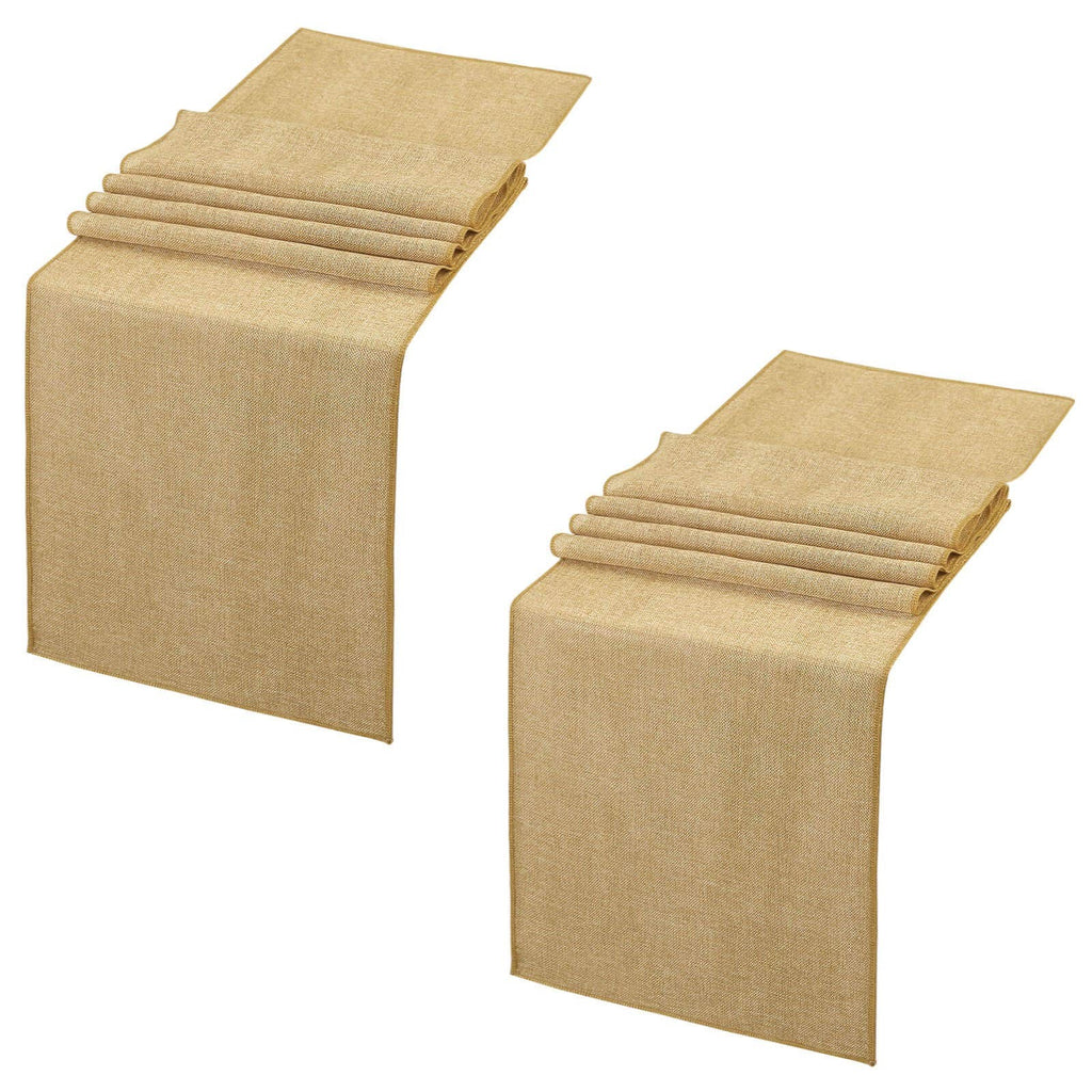 Rustic Khaki Burlap Table Runners 2 Pack 12x84 In for Weddings & Events