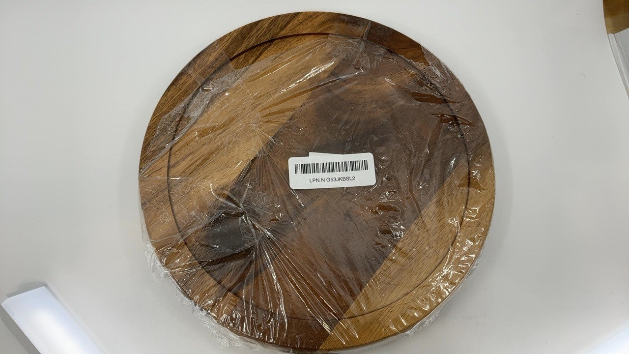 Lipper International 1302 Acacia Wood 2-Tier 10" Kitchen Turntable