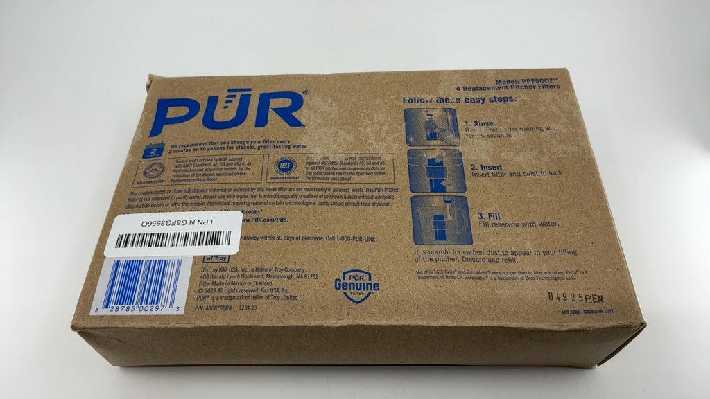 Genuine PUR Water Filter 4-Pack PPF900Z4, 8-Month Filtration